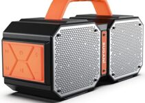 Bluetooth Speaker, BUGANI M83 50W Portable Wireless Bluetooth Speakers, Bluetooth 5.2, Wireless Two Pairing,IPX6 Waterproof Outdoor Speaker, Stereo Super Power Sound,For Outdoors,Camping,Party, Orange