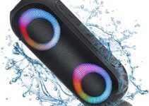 Bluetooth Speakers, Portable Speakers Bluetooth Wireless(100FT Range) with 30W Loud Stereo Sound, IPX7 Waterproof Shower Speakers, RGB Multi-Colors Rhythm Lights, 1000mins Playtime