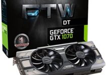 EVGA GeForce GTX 1070 FTW DT GAMING ACX 3.0, 8GB GDDR5, RGB LED, 10CM FAN, 10 Power Phases, Double BIOS, DX12 OSD Support (PXOC) Graphics Card 08G-P4-6274-KR