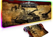 Gaming Mouse Pads Gaming World of Tanks Mouse Pad Pc Computer RGB Large Retro Mouse Pad Gamer XXL Mouse Carpet Pc Desk Play Mat with Backlit,9.8inX13.78in