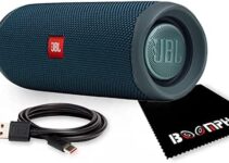 JBL FLIP 5 Portable Wireless Bluetooth Speaker IPX7 Waterproof On-The-Go Bundle with USB Type-C Cable – Blue
