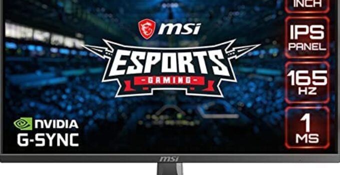 MSI FHD IPS Gaming G-Sync Compatible HDR Ready 1ms 1920 x 1080 165Hz Refresh Rate 27″ Gaming Monitor (Optix MAG2732)