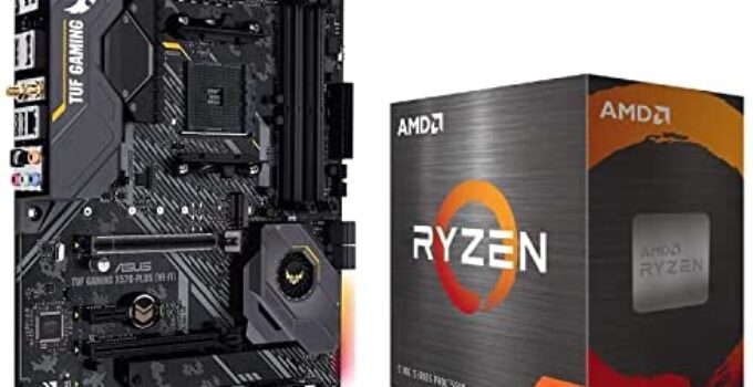 Micro Center AMD Ryzen 7 5800X 8-Core 16-Thread AM4 Unlocked Desktop Processor with ASUS TUF Gaming X570-PLUS (WI-FI) PCIe 4.0 Dual M.2 USB 3.2 Gen 2 ATX Gaming Motherboard Bundle
