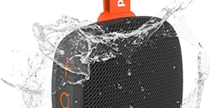 Pyle Portable & Durable Bluetooth Mini Loud Speaker – TWS Stereo, Strong bass, Wireless Streaming, IPX7 Waterproof, Supports Micro SD/TF/AUX for Office/Home/Outdoor/Sports, Calls Handsfree – PCLSB1BK