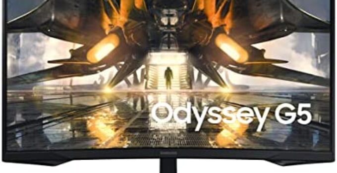 SAMSUNG 27″ Odyssey G55A QHD 165Hz 1ms FreeSync Curved Gaming Monitor with HDR 10, Futuristic Design for Any Desktop (LS27AG550ENXZA)