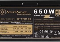 SilverStone Technology 650W Computer Power Supply PSU Fully Modular with 80 Plus Gold & 140mm Design Power Supply (SST-ST65F-GS)