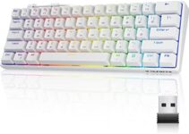 Tezarre TK61Pro Bluetooth/2.4G/USB 60% Mechanical Gaming Keyboard RGB Hotswappable PBT Keycaps Wireless/Wired Keyboard for Windows PC Gamer (Gateron Optical Blue)