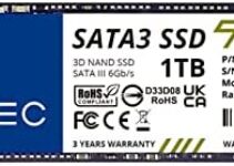 Timetec 1TB SSD 3D NAND QLC SATA III 6Gb/s M.2 2280 NGFF Read Speed Up to 510MB/s SLC Cache Performance Boost Internal Solid State Drive for PC Computer Laptop and Desktop (1TB)