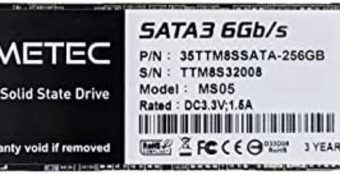 Timetec 256GB SSD 3D NAND TLC SATA III 6Gb/s M.2 2280 NGFF 128TBW Read Speed Up to 550MB/s SLC Cache Performance Boost Internal Solid State Drive for PC Computer Laptop and Desktop (256GB)