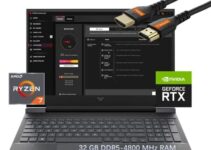 New DDR5 4800Mhz – HP Victus 16.1″ IPS Gaming Laptop – AMD Ryzen 7 6800H (The Most Powerful Ryzen 7) – GeForce RTX 3050 Ti – 144Hz – Windows 11 – Type C – B&O w/HDMI(32GB DDR5 | 1TB PCIe SSD)