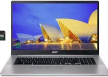 2022 ACER Chromebook 17.3″ FHD for Business and Student Laptop, Intel Celeron N4500 Processor, 4GB RAM, 64GB eMMC Flash Memory, Intel HD Graphics 630, Silver, Chrome OS, 128GB UBS Card