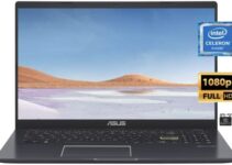 2022 Newest ASUS Ultra Thin Light Laptop Computer, 15.6″ FHD Display, Intel Celeron N4020 (Upto 2.8GHz), 4GB RAM, 128GB eMMC,WiFi, Backlit Keyboard,8-Hour Battery, Microsoft 365, Win10 S+HubxcelCable