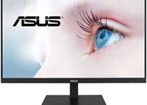 ASUS 23.8” 1080P Monitor (VA24DQSB) – Full HD, IPS, 75Hz, Speakers, Adaptive-Sync, Low Blue Light, Flicker Free, VESA Mountable, Frameless, HDMI, DisplayPort, VGA, USB hub, Height Adjustable