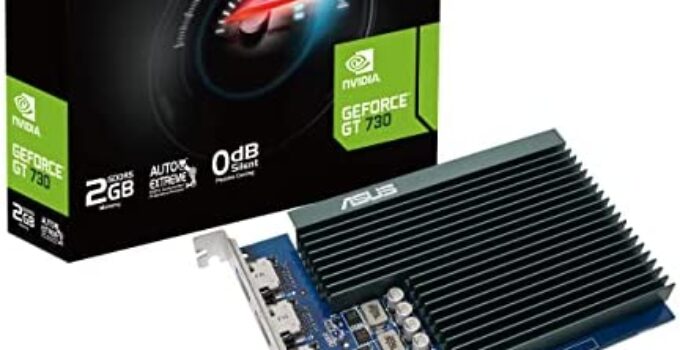ASUS NVIDIA GeForce GT 730 Graphics Card (PCIe 2.0, 2GB GDDR5 Memory, 4X HDMI Ports, Single-Slot Design, Passive Cooling)
