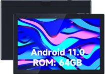 Android Tablet 10 Inch Tablet, 64GB Storage Tablets, Android 11 Tablet, 512GB Expand, 8MP Camera, Quad-Core Processor 2GB RAM WiFi 6000MAH Battery 10.1” IPS HD Touch Screen Google Tableta (Black Tab)