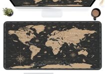 Desk Mat,Navigation World Map Extended Gaming Mouse Pad for Office Work & Game,Computer Keyboard Mouse Mat Desk Non-Slip Rubber Base Large Mousepad with Stitched Edges, 31.5×15.7inch