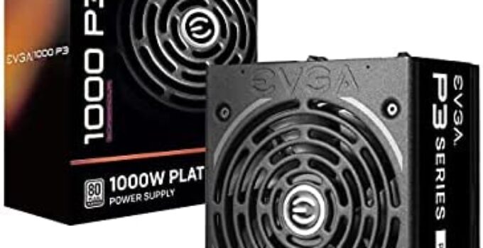 EVGA Supernova 1000 P3, 80 Plus Platinum 1000W, Fully Modular, Eco Mode with FDB Fan, Includes Power ON Self Tester, Compact 180mm Size, Power Supply 220-P3-1000-X1