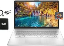 HP 2021 Newest HP 17.3In FHD Laptop, AMD Ryzen 5 5500U 6-core(Beat i7-1160G7, up to 4.0GHz), Bluetooth 4.2, WiFi, HDMI, USB-A&C, Win10 S, w/Ghost Manta Accessories, Silver, 16GB RAM 512GB SSD