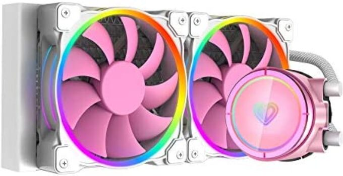 ID-COOLING PINKFLOW 240 CPU Water Cooler LGA1700 Compatible 5V Addressable RGB AIO Cooler 240mm CPU Liquid Cooler 2X120mm RGB Fan, Intel 1700/115X/1200/2066, AMD AM4/AM5 (Remote Control is Included)
