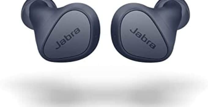 Jabra Elite 3 in Ear Wireless Bluetooth Earbuds – Noise Isolating True Wireless Buds with 4 Built-in Microphones for Clear Calls, Rich Bass, Customizable Sound, and Mono Mode – Navy