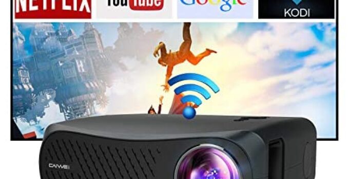 Native 1080p 5G WiFi Bluetooth Projector, 4K Supported 200″ Display, 10000LM Outdoor Movie Projector with Smart Android OS & Wireless Mirroring for Ceiling Home Theater,Phone/TV Stick/DVD/PC/HDMI/USB