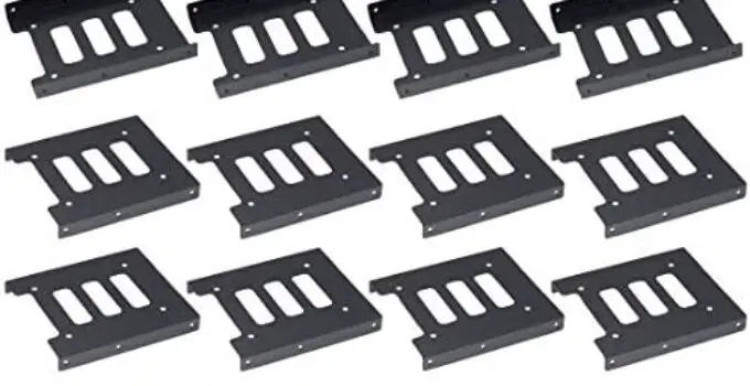 PHITUODA 16Pcs 2.5″ to 3.5″ SSD HDD Hard Disk Drive Bays Holder Metal Mounting Bracket Adapter with Screws for PC