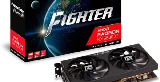 PowerColor Fighter AMD Radeon RX 6600 XT Gaming Graphics Card with 8GB GDDR6 Memory, Powered by AMD RDNA 2, HDMI 2.1