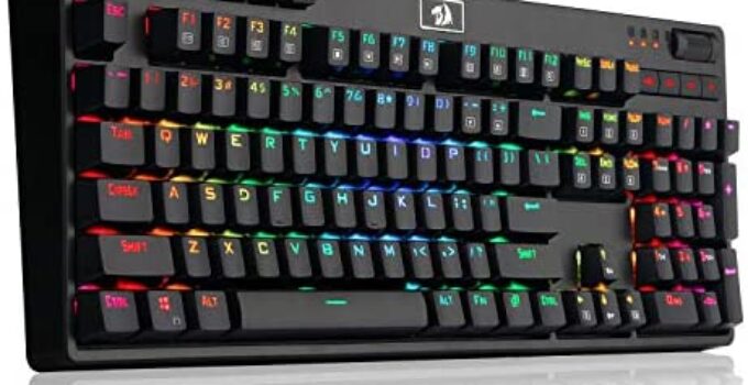 Redragon K579 Mechanical Gaming Keyboard Wired RGB LED Backlit 104 Keys Mechanical Gamers Keyboard with Macro Keys for Computer PC Laptop Fast Clicky