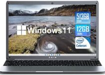 SGIN Laptop 12GB DDR4 512GB SSD, 15.6 Inch Windows 11 Laptops with Intel Celeron N5095 Processor, FHD 1920×1080 Display, 2xUSB 3.0, 2.4/5.0G WiFi, Bluetooth 4.2, Supports 512GB TF Card Expansion（Grey）