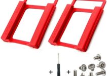 SSD/HDD Mounting Bracket 2.5″ to 3.5″ Adapter Shockproof Plastic Holder 2.5 to 3.5 Converts Hard Drive Bay Notebook to Desktop for PC, with Fixing Screws and Screwdriver (Red) (2pcs, Red)