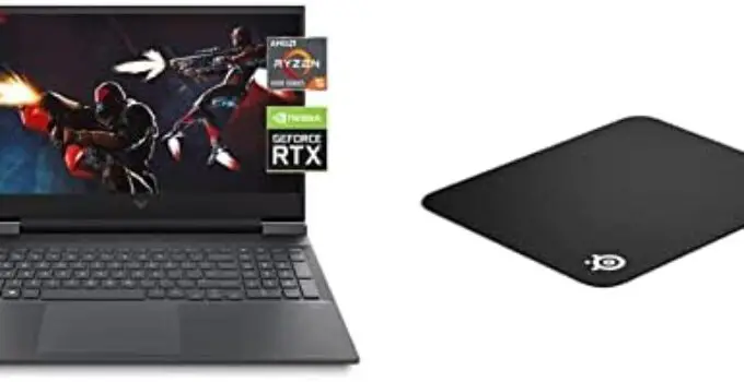 Victus 16 Gaming Laptop, NVIDIA GeForce RTX 3050, AMD Ryzen 5 5600H Processor & SteelSeries QcK Gaming Surface – Medium Cloth – Optimized for Gaming Sensors