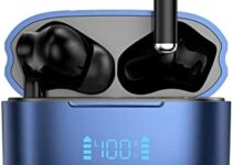Wireless Earbuds, ENC Bluetooth 5.2 Headphones LED Power Display Earphones Wireless Charging Case 30Hrs Playback IPX6 Waterproof in-Ear Headsets with Mic for iPhone TV Smart Computer Laptop Sports