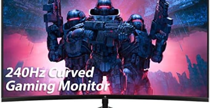 Z-Edge UG27P 27-inch Curved Gaming Monitor 16:9 1920×1080 240Hz 1ms Frameless LED Gaming Monitor, AMD Freesync Premium Display Port HDMI Built-in Speakers