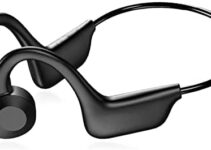 Premium Bone Conduction Headphones Bluetooth Earbuds Wireless Earphones Open Ear Headphones with Built-in Mic,Waterproof Earphones,Sweatproof Sports Headset for Running,Cycling,Hiking,Gym(Black)