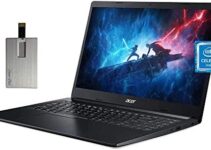 2021 Acer Aspire 1 15.6″ FHD Laptop Computer, Intel Celeron N4020 Processor, 4GB RAM, 64GB eMMC, 1 Year Office 365, Intel UHD Graphics 600, Webcam, HDMI, Win 10 S, Black, 128GB SnowBell USB Card