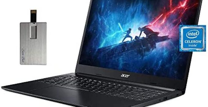 2021 Acer Aspire 1 15.6″ FHD Laptop Computer, Intel Celeron N4020 Processor, 4GB RAM, 64GB eMMC, 1 Year Office 365, Intel UHD Graphics 600, Webcam, HDMI, Win 10 S, Black, 128GB SnowBell USB Card