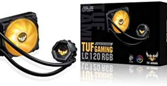 ASUS TUF Gaming LC 120 RGB All-in-one Liquid CPU Cooler (Aura Sync,TUF 120mm RGB Radiator Fans with Fan Blade Groove Design)