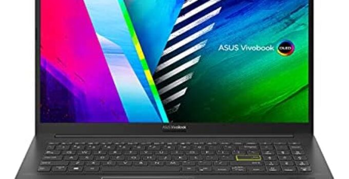 ASUS VivoBook 15 OLED K513 Thin & Light Laptop, 15.6 OLED Display, Intel i5-1135G7 CPU, Intel Iris Xe Graphics, 12GB RAM, 512GB PCIe SSD, Fingerprint Reader, Windows 10 Home, Indie Black, K513EA-AB54