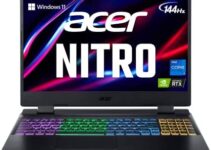 Acer Nitro 5 AN515-58-725A Gaming Laptop | Intel Core i7-12700H | NVIDIA GeForce RTX 3060 Laptop GPU | 15.6″ FHD 144Hz 3ms IPS Display | 16GB DDR4 | 512GB Gen 4 SSD | Killer Wi-Fi 6 | RGB Keyboard