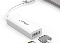 ELECJET AnyWatt USB C Adapter Compatible with MacBook MagSafe Charger, Type-C to MagSafe Converter for Thunderbolt Cinema Display Charging M1 MacBook Pro Air (White)