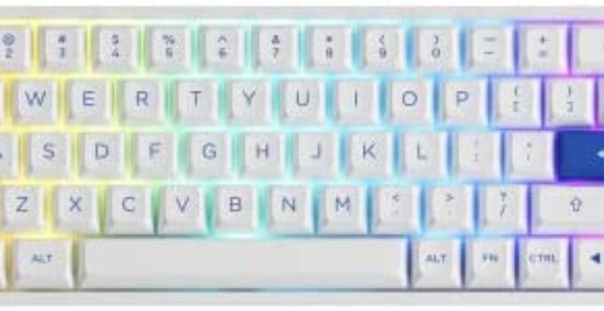 EPOMAKER AKKO 3068B Plus Blue White 65% Hot-Swap 2.4Ghz Wireless/Bluetooth/Wired Mechanical Gaming Keyboard with RGB Backlight, Double-Shot PBT Keycaps for Gamers/Mac/Win(Akko Jelly Pink