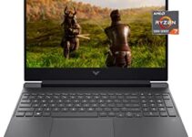 HP Victus 15.6″ Gaming Laptop PC, NVIDIA GeForce RTX 3050 Ti, AMD Ryzen 7 5800H, Refined 1080p IPS Display, Compact Design, All-in-One Keyboard with Enlarged Touchpad, HD Webcam (15-fb0028nr, 2022)