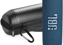 JBL FLIP 6 Waterproof Portable Speaker Bundle with gSport Carbon Fiber Case (Blue)