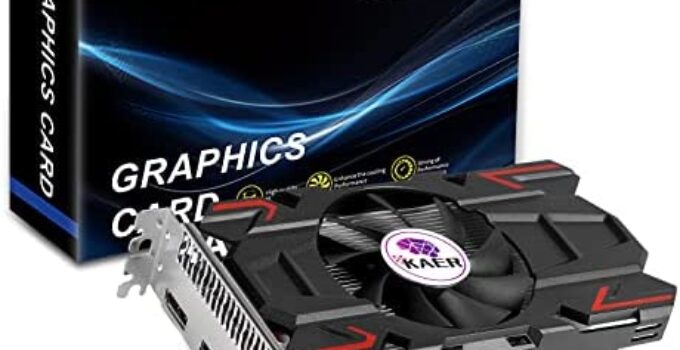 KAER AMD Radeon RX 550 4GB GDDR5 PC Gaming Video Graphics Card 3 Monitors of DP HDMI DVI-D 128-Bit DirectX 12 PCI Express 3.0 X8, 4K Gaming Computer Video Cards GPU