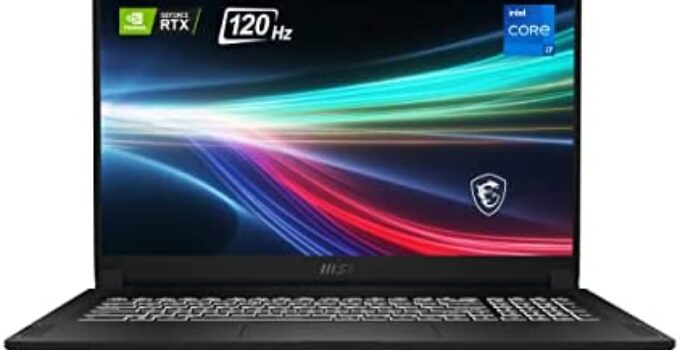 MSI Creator 17 Professional Laptop: 17.3″ UHD 120Hz 100% Adobe RGB Display, Intel Core i7-11800H, NVIDIA GeForce RTX 3070, 16GB RAM, 1TB NVME SSD, Thunderbolt 4, Win10 PRO, Core Black (B11UG-494)