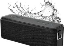 Portable Wireless Waterproof Bluetooth 5.0 Speaker with DSP chip, TWS Shower Speakers IP67 with 40W (Max 60W) Stereo Sound, Loud Sound & Deeper Bass, Dual Pairing for Party, Home, iOS & Android