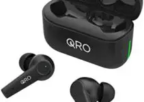 QRO Eversound True Wireless Earbuds, Premium Deep Bass HiFi Stereo Earphones, IPX4 Waterproof Noise Canceling Bluetooth Headphones, Touch Control HD Call 4 Mic Headset, 30h Charging Case Sport Black