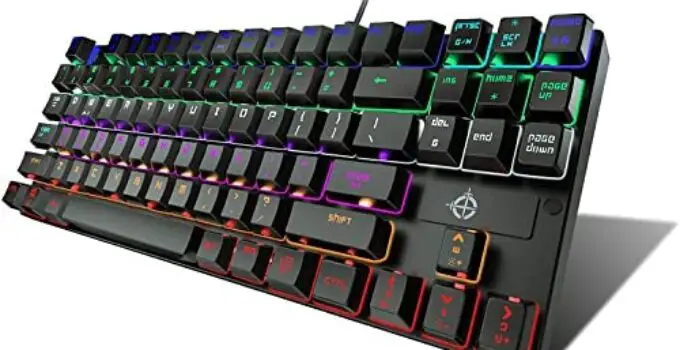 STOGA Gaming Keyboard with Blue Switch,Square Style Cute Keyboard,Colorful Mechanical Keyboard for Windows 2000/XP/7/8/10/MAC (87-Key，Wired)
