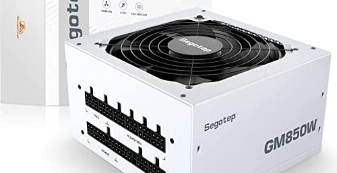 Segotep 850W Power Supply Fully Modular 80 Plus Gold Certified Gaming PSU with Silent 120mm Fan White