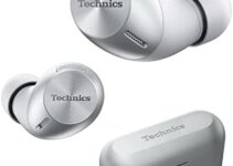 Technics True Wireless Multipoint Bluetooth Earbuds with Microphone, HiFi, Clear Calls, Long Battery Life, Lightweight Comfort Fit, Alexa Built in, EAH-AZ40-S (Silver)